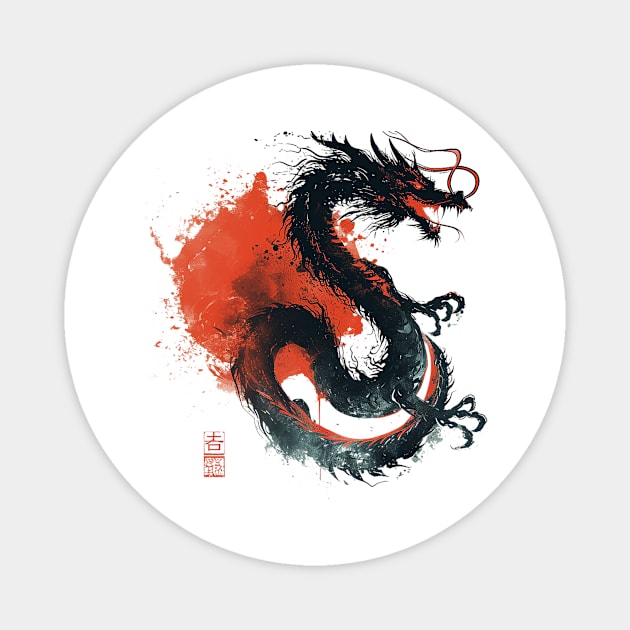 japanese dragon Magnet by Ninja banana